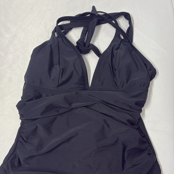 Cupshe Black Strappy One-Piece Swimsuit women’s size medium tummy control NWT - Picture 2 of 8